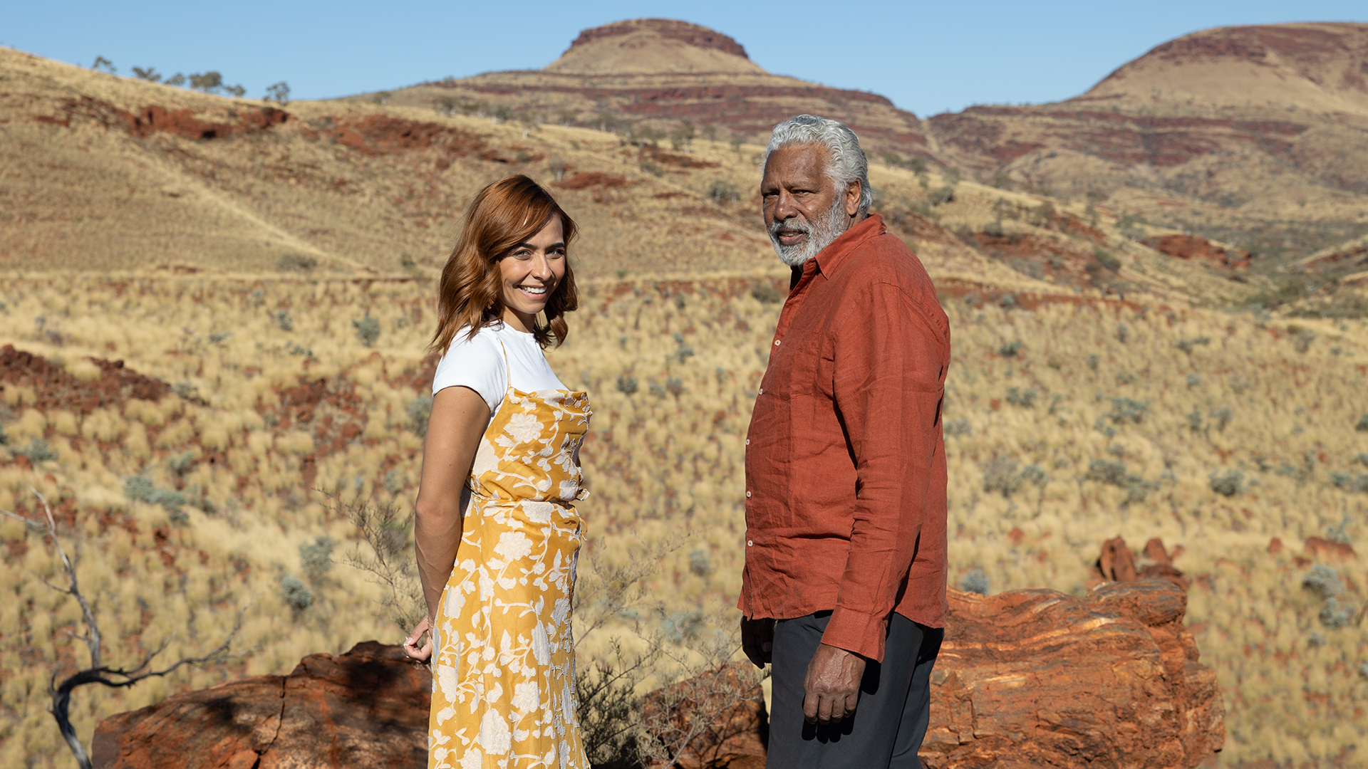 Ernie Dingo and Brooke Blurton in the Pilbara, Western Australia